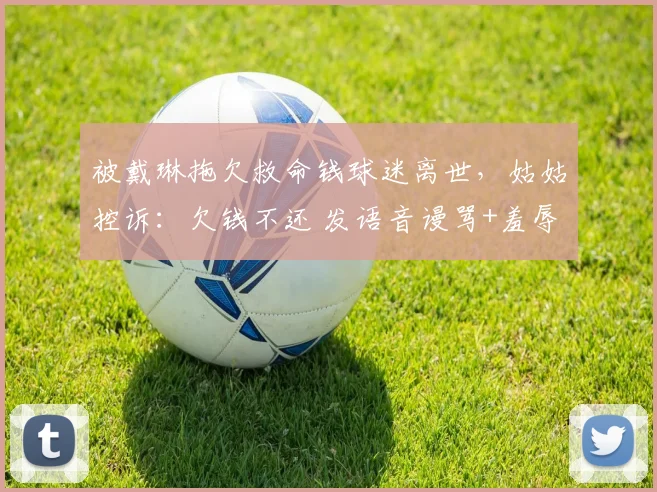 被戴琳拖欠救命钱球迷离世，姑姑控诉：欠钱不还 发语音谩骂+羞辱